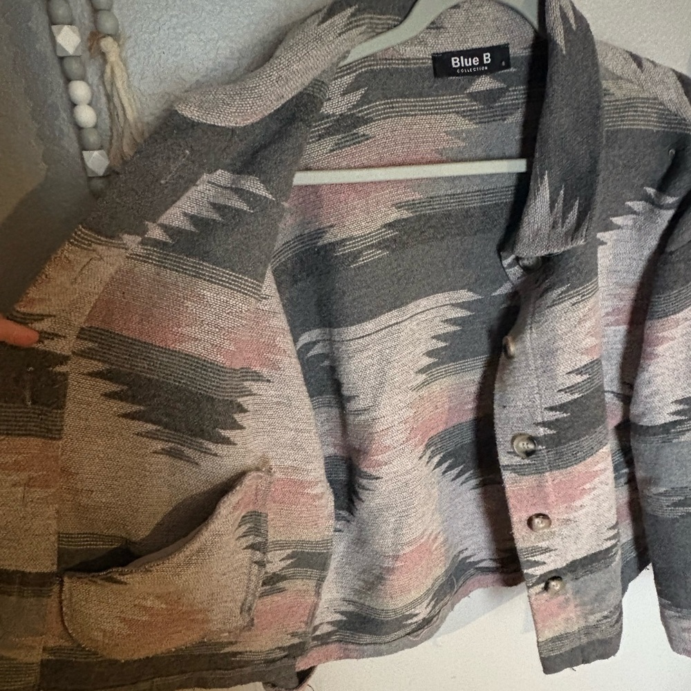 Blue B Aztec Pattern Jacket - image 2